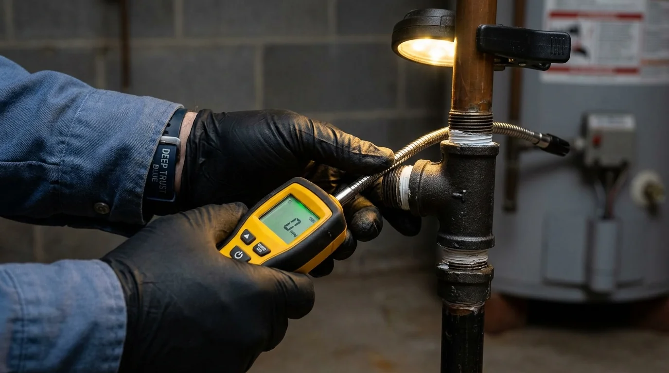 Gas leak detection with electronic sniffer by Johns Plumbing LLC in Palos Heights