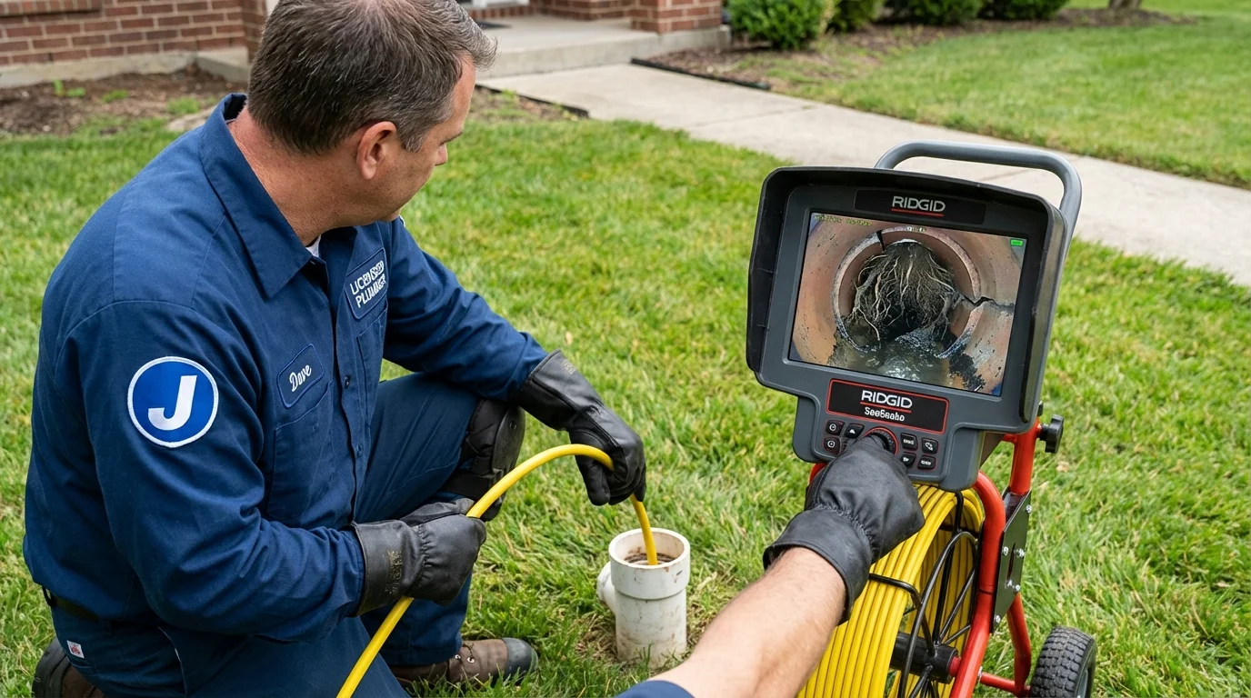 Sewer camera inspection being performed by Johns Plumbing LLC in Palos Heights
